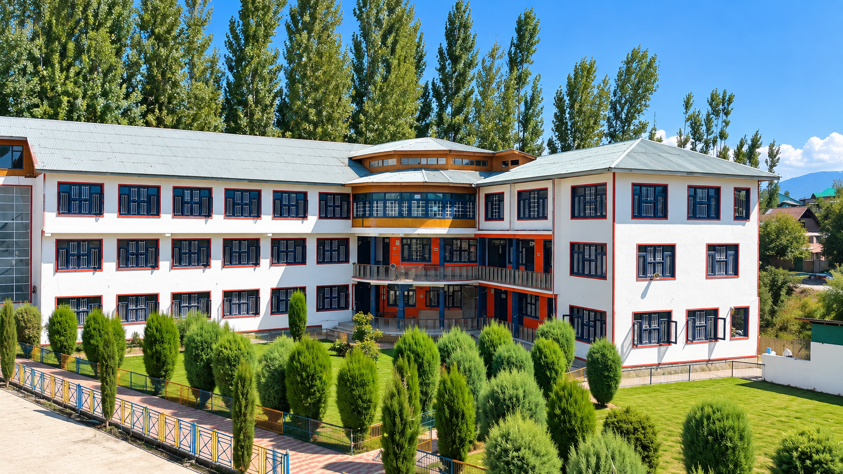 EFF EMM School Main Campus Building and Lush Gardens